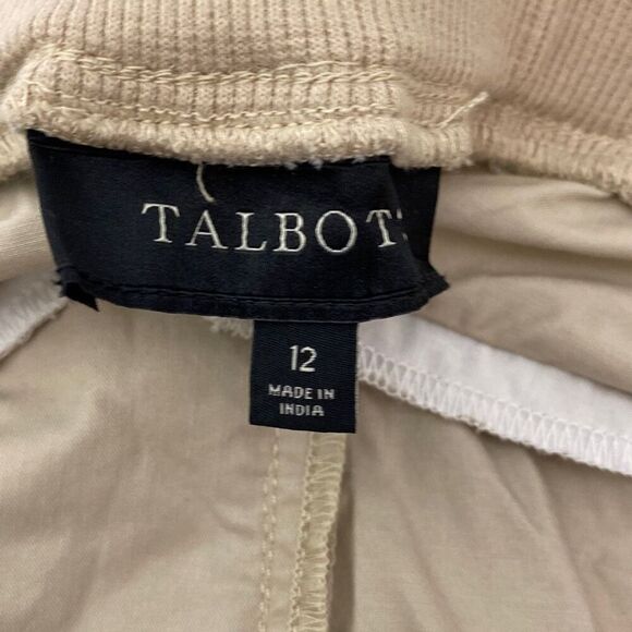 Talbots Mens Flat Front Straight Leg Elastic Waist Chino Pants Khaki Size 12 - Picture 7 of 10